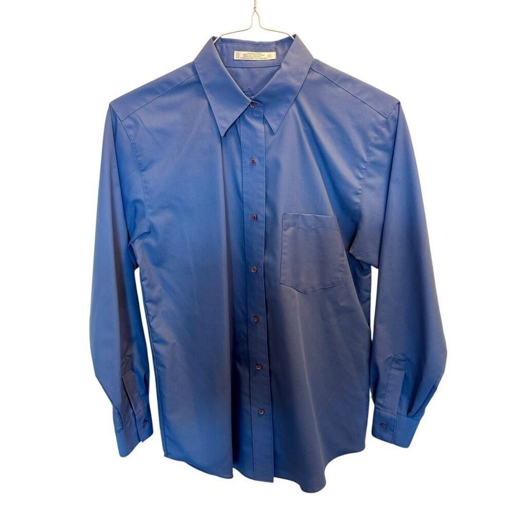 Foxcroft women’s blue button down no wrinkle blouse size 6